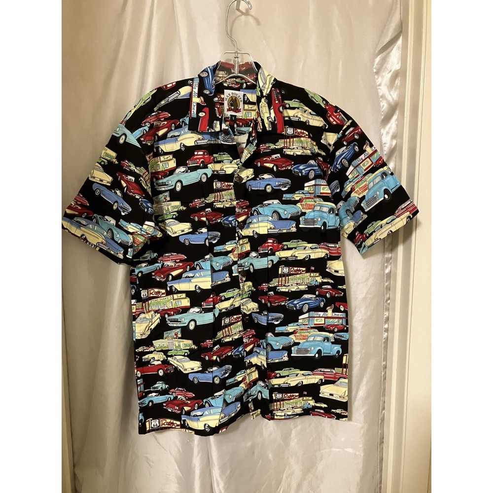 VTG NOS Yo Wear Max Boxxer Diner Drive-in Button-Up Shirt S USA NWT 100% Cotton